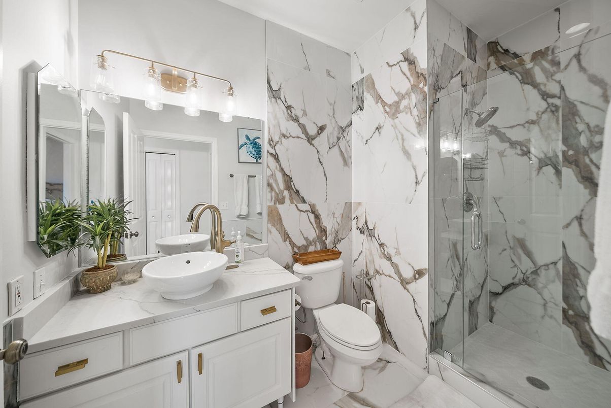 Bathroom, Glass Shower, Interior, Marble, Marble Walls