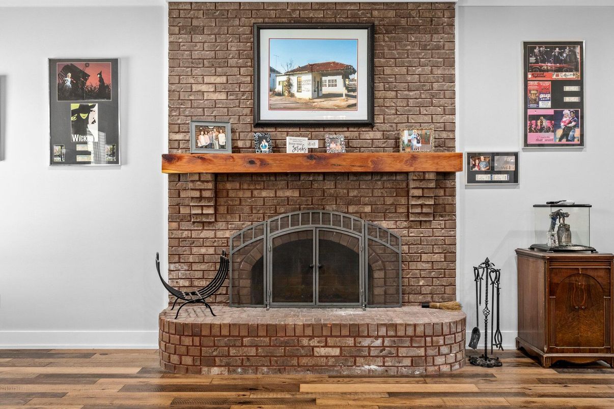 Fireplace, Interior, Stone Walls, Wood Texture Flooring