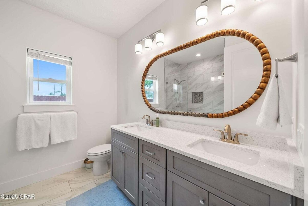 Bathroom, Dual Sink Vanities, Interior, Marble Walls