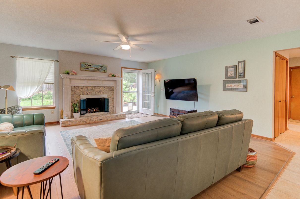 Fireplace, Interior, Living room, Wood Texture Flooring