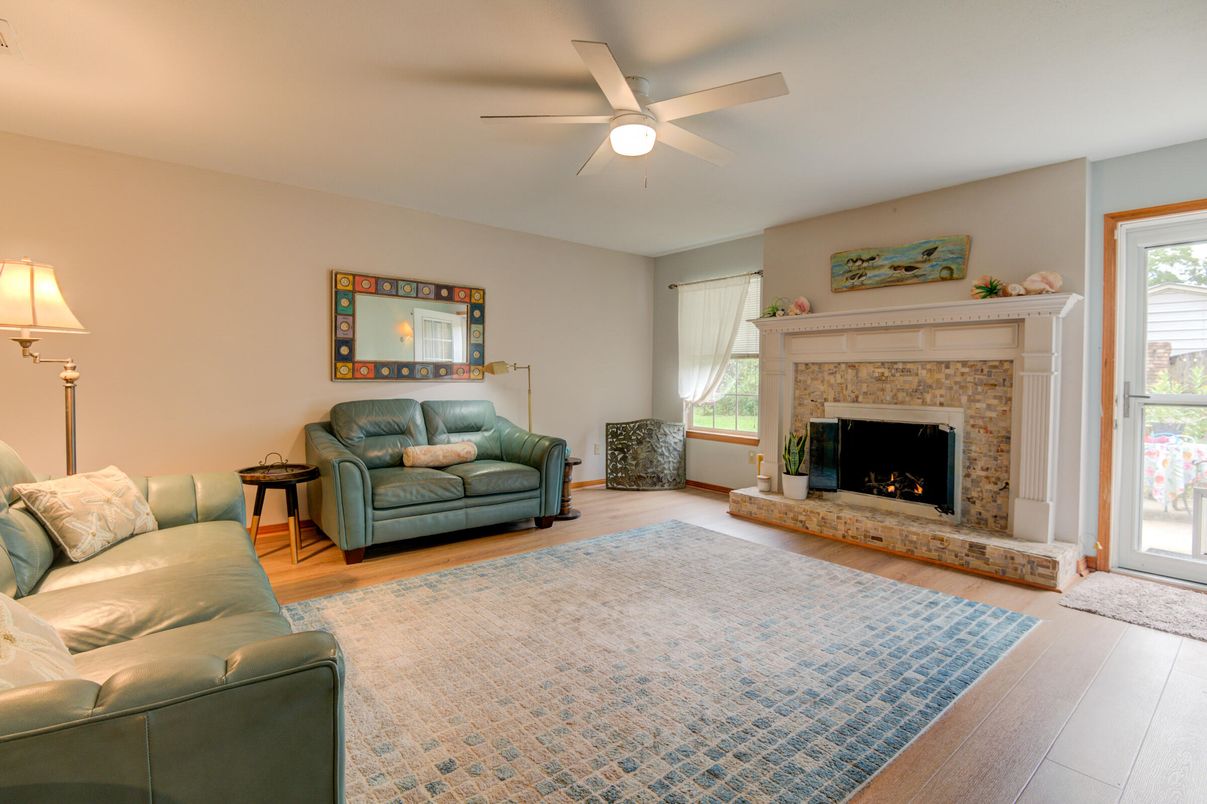 Fireplace, Interior, Wood Texture Flooring