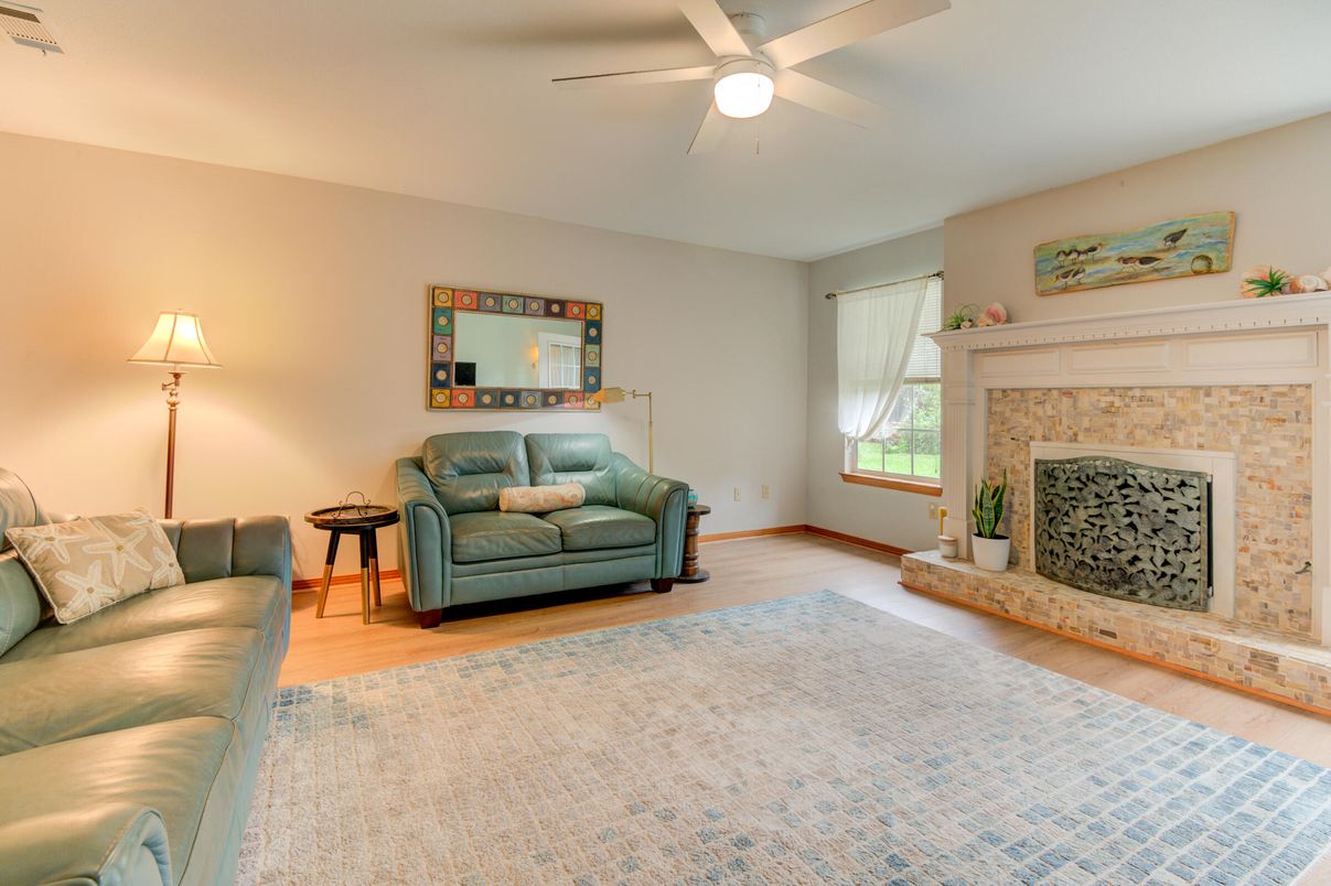 Fireplace, Interior, Wood Texture Flooring
