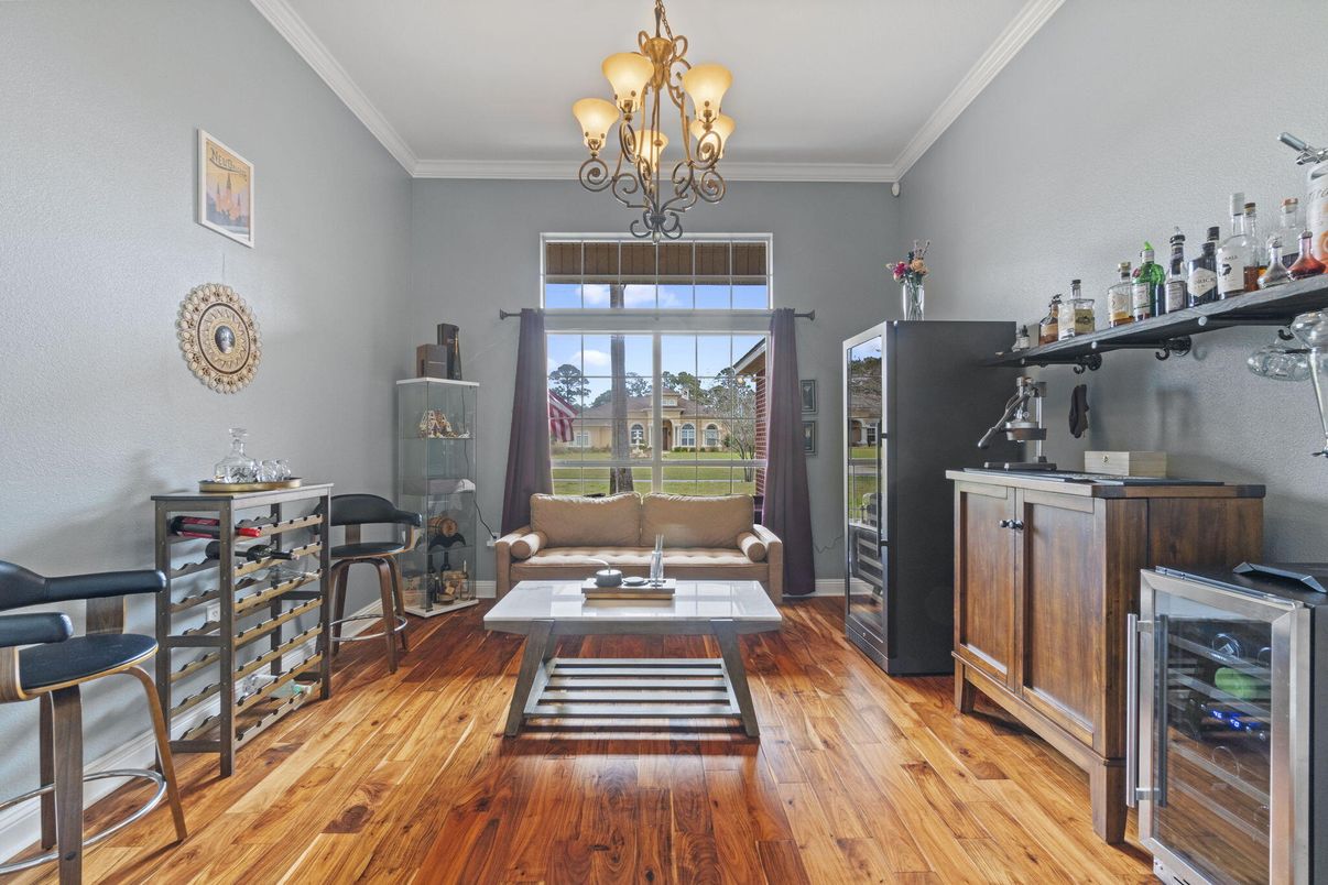 Chandelier, Interior, Living room, Wood Texture Flooring