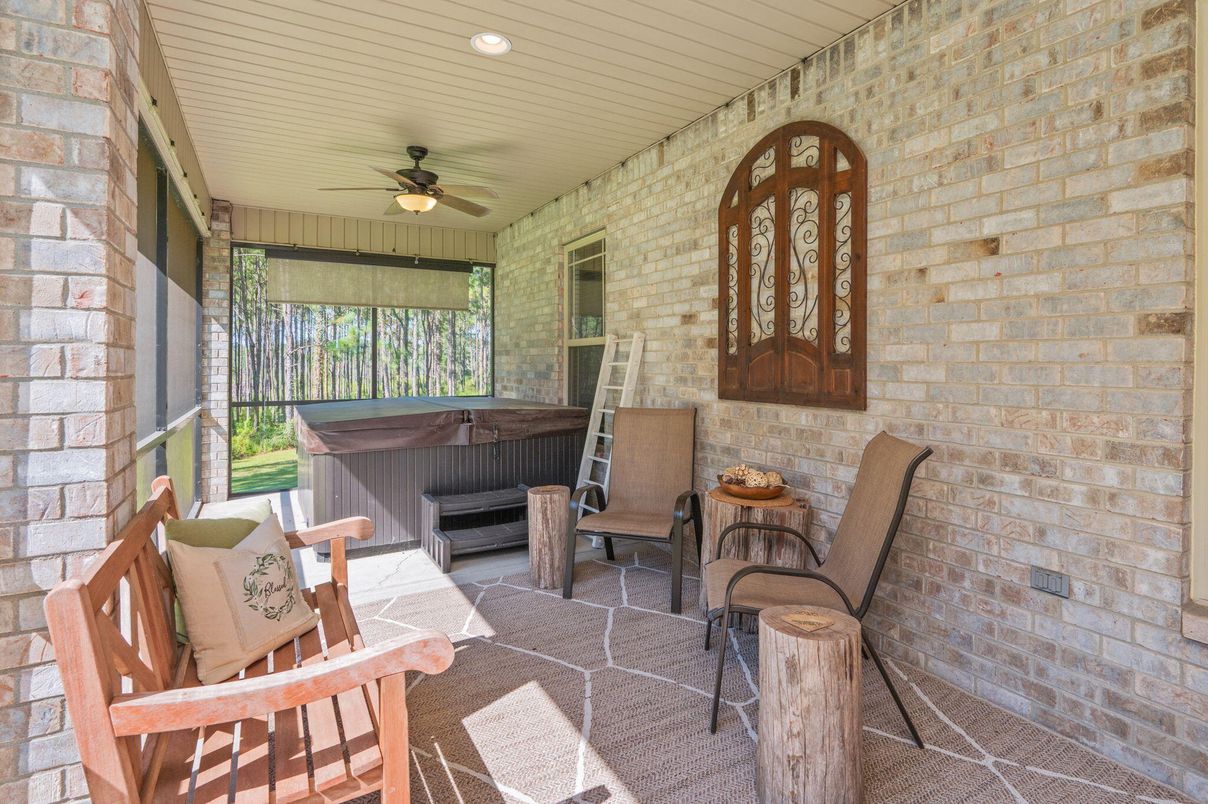 Exterior, Hot Tub, Stone Walls