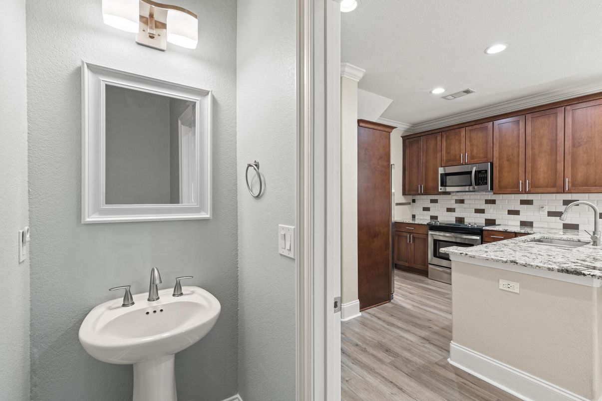 Interior, Kitchen, Recessed Lighting, Wood Texture Flooring