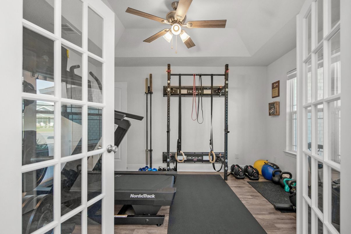 Fitness Equipment, Interior, Wood Texture Flooring