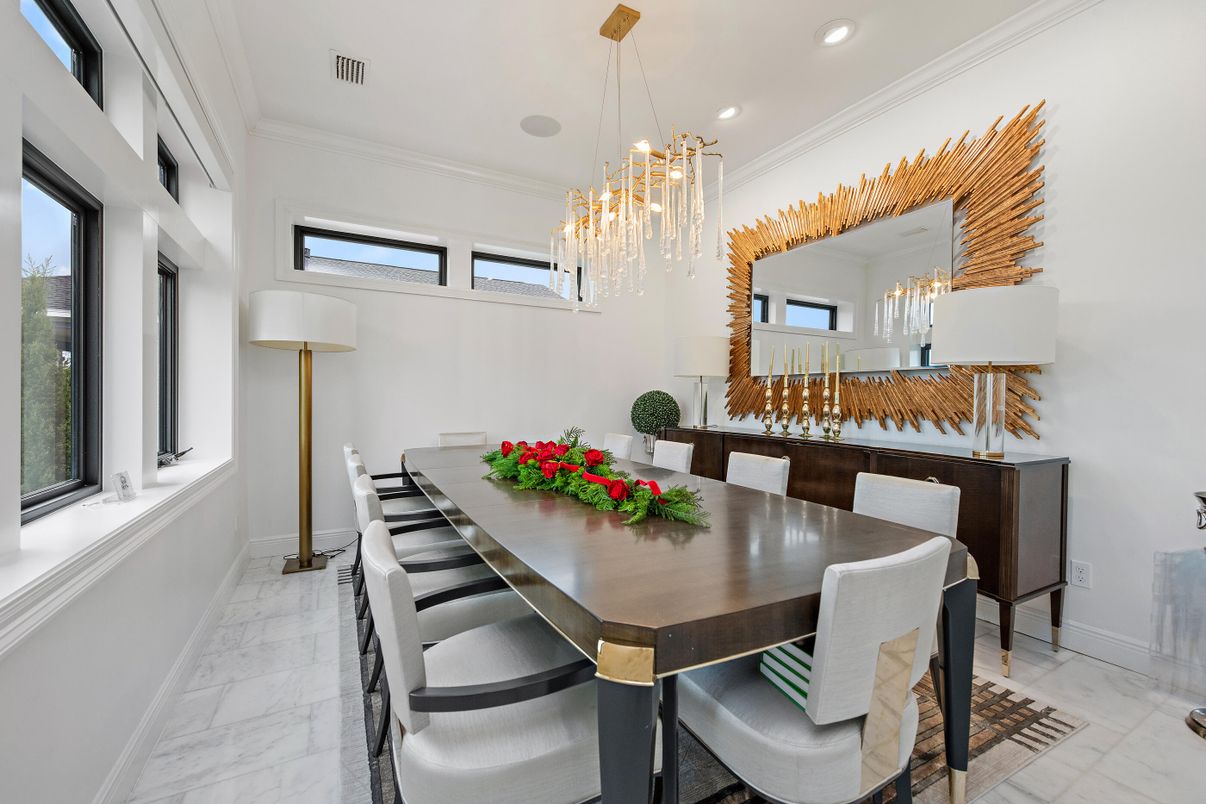 Chandelier, Dining room, Interior, Marble, Pendant Lights, Recessed Lighting