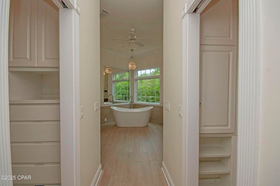 Bathroom, Free Standing Baths, Interior, Wood Texture Flooring