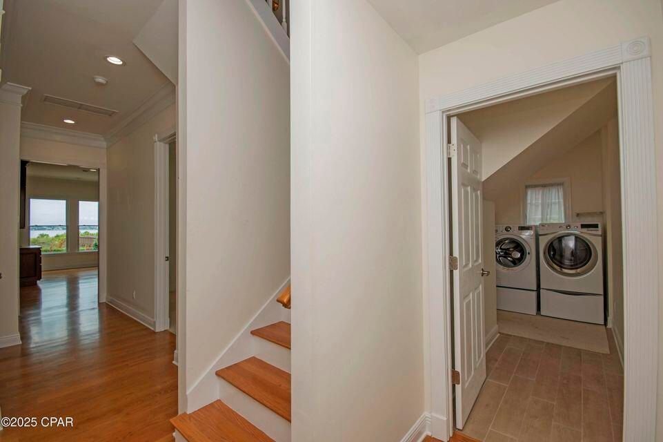 Interior, Recessed Lighting, Utility Closets, Washer, Wood Texture Flooring