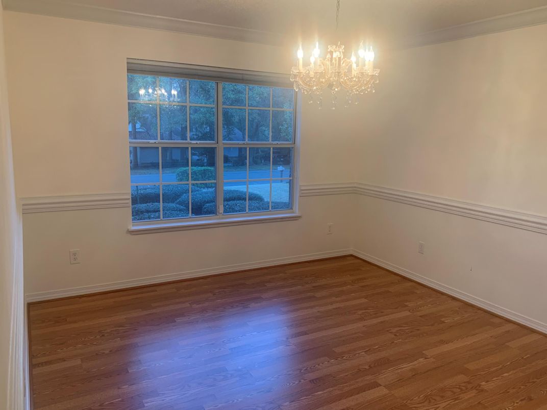 Chandelier, Empty room, Interior, Wood Texture Flooring