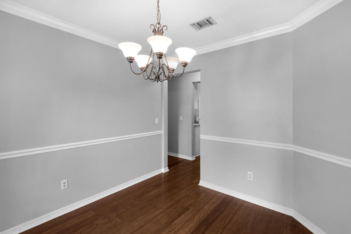 Chandelier, Empty room, Interior, Wood Texture Flooring