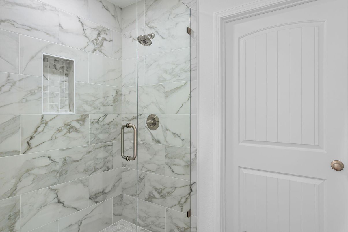 Bathroom, Glass Shower, Interior, Marble Walls