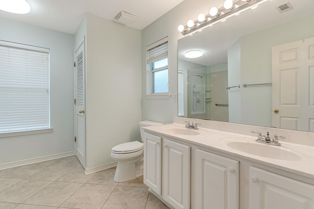 Bathroom, Dual Sink Vanities, Glass Shower, Interior