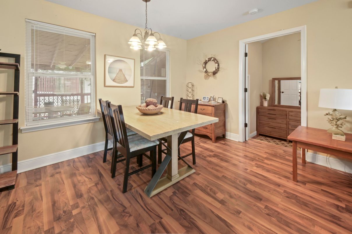 Chandelier, Dining room, Interior, Pendant Lights, Wood Texture Flooring
