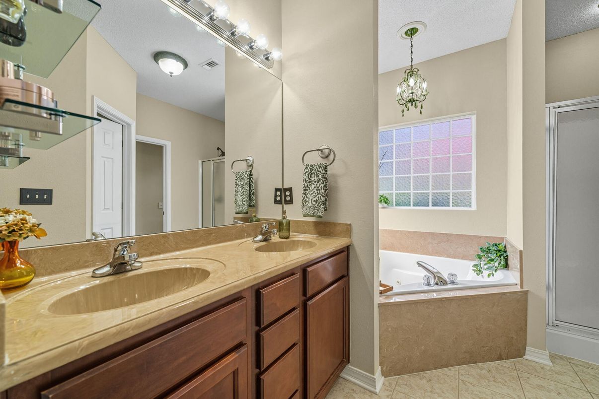Bathroom, Chandelier, Dual Sink Vanities, Interior