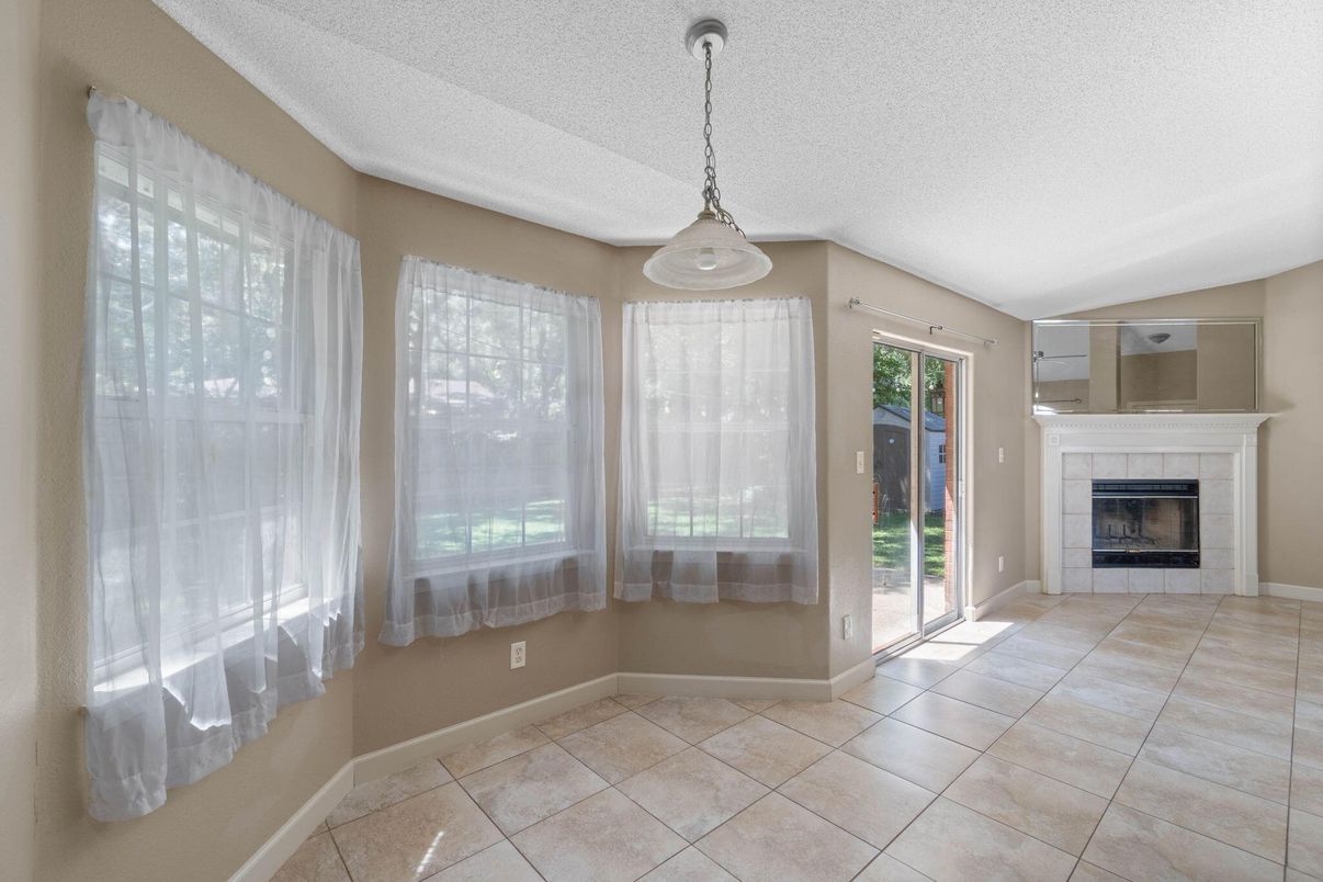 Empty room, Fireplace, Interior, Pendant Lights