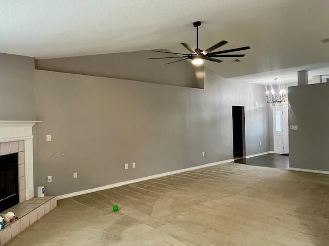 Chandelier, Empty room, Fireplace, Interior