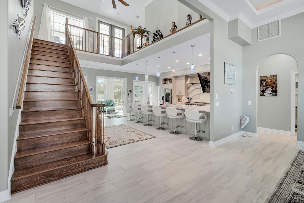 Interior, Kitchen, Recessed Lighting, Wood Texture Flooring
