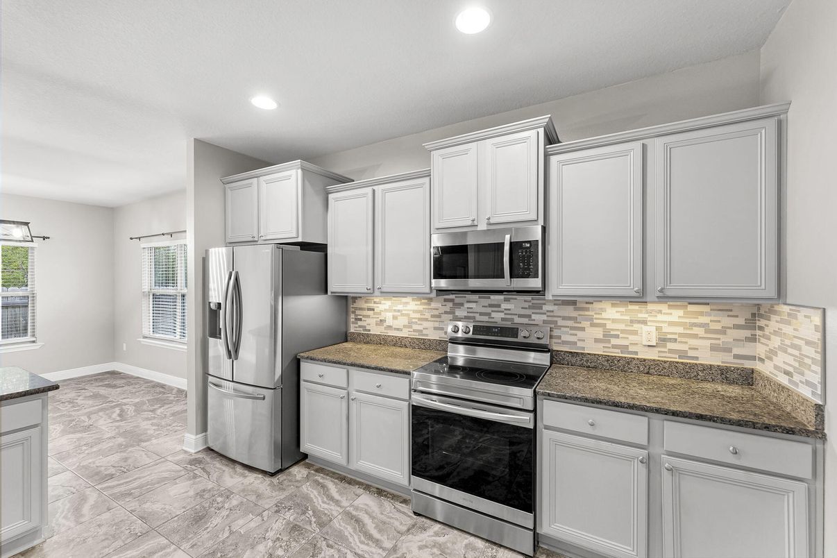Interior, Kitchen, Marble, Recessed Lighting, Stainless Steel Appliances