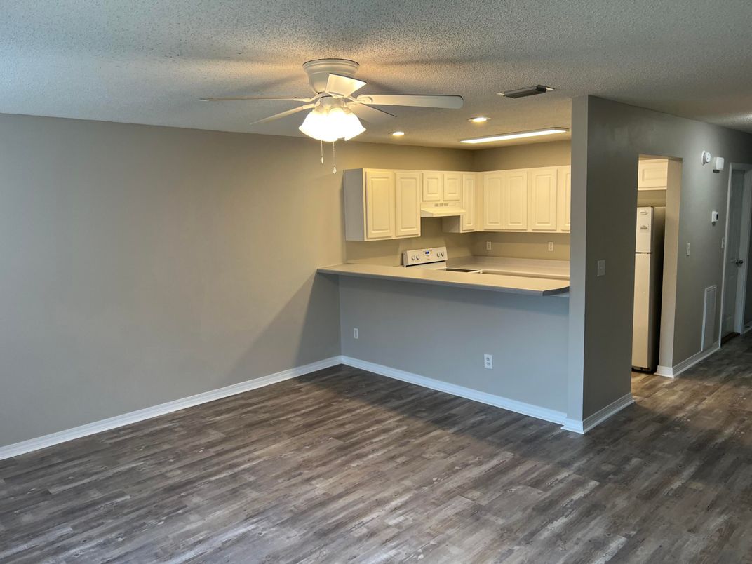 Interior, Kitchen, Recessed Lighting, Wood Texture Flooring
