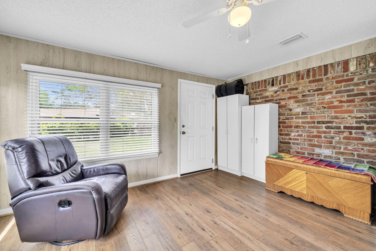 Interior, Stone Walls, Wood Texture Flooring