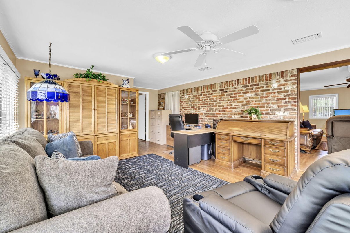 Interior, Living room, Stone Walls, Wood Texture Flooring