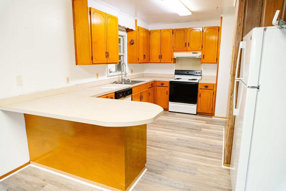 Interior, Kitchen, Wood Texture Flooring