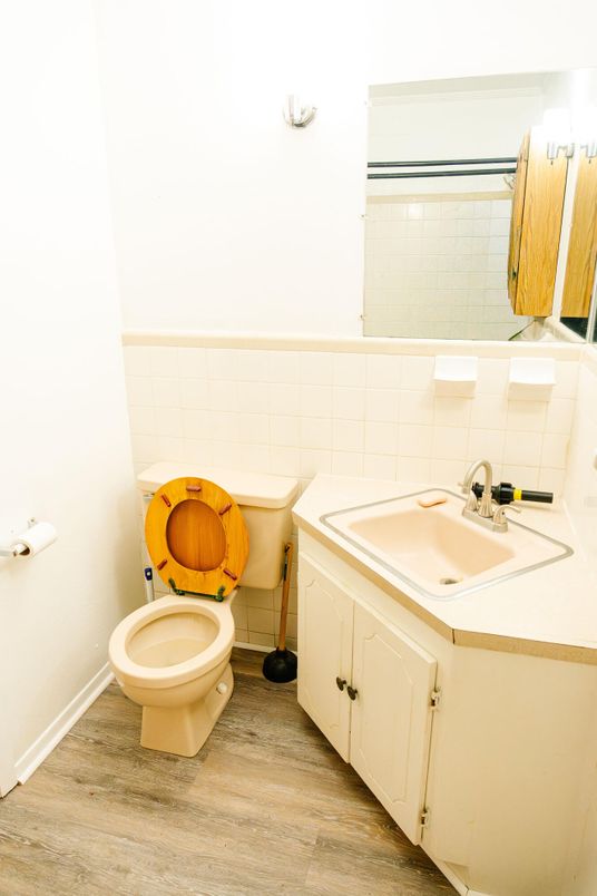 Bathroom, Interior, Wood Texture Flooring