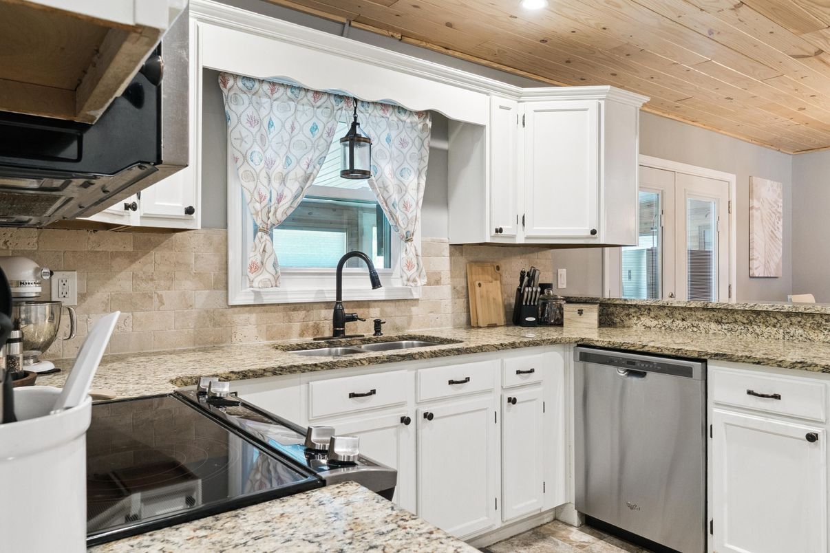 Interior, Kitchen, Recessed Lighting, Stainless Steel Appliances, Wooden Ceilings
