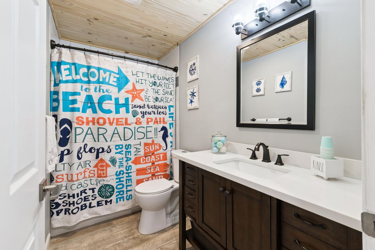 Bathroom, Interior, Wooden Ceilings, Wood Texture Flooring