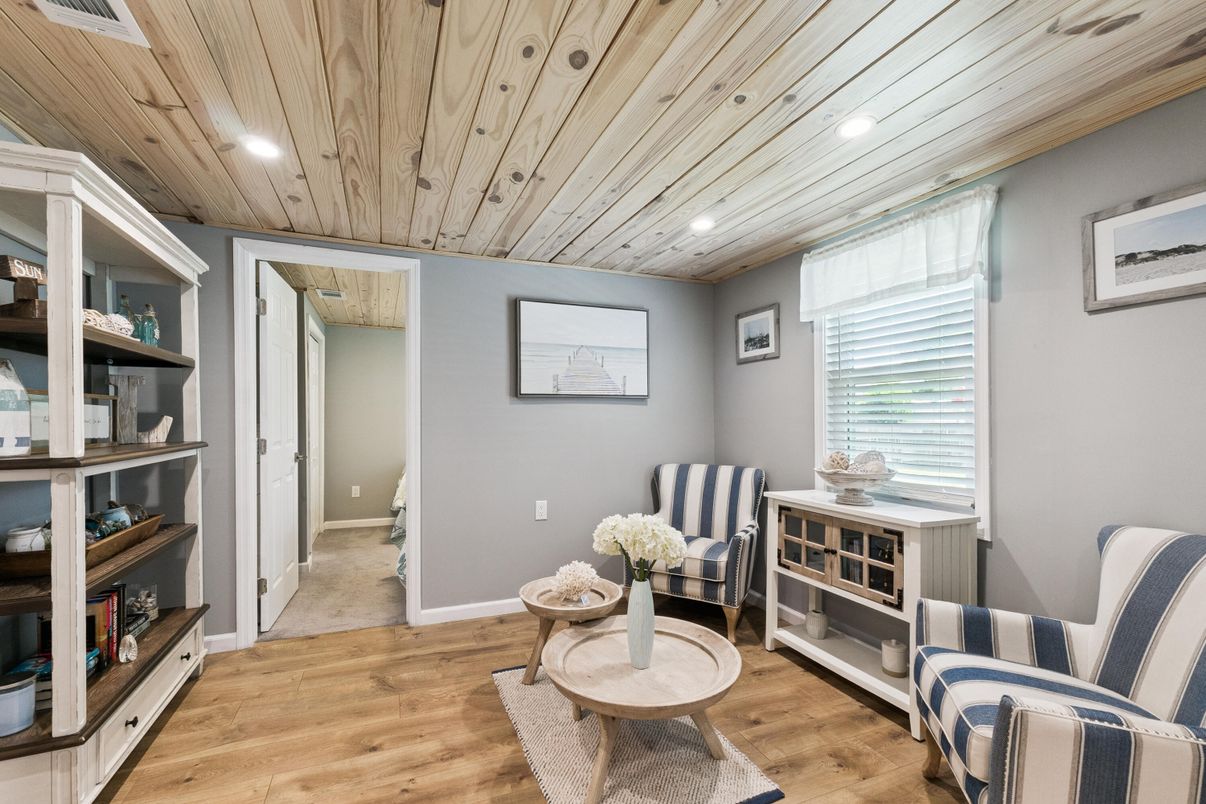 Interior, Recessed Lighting, Wooden Ceilings, Wood Texture Flooring