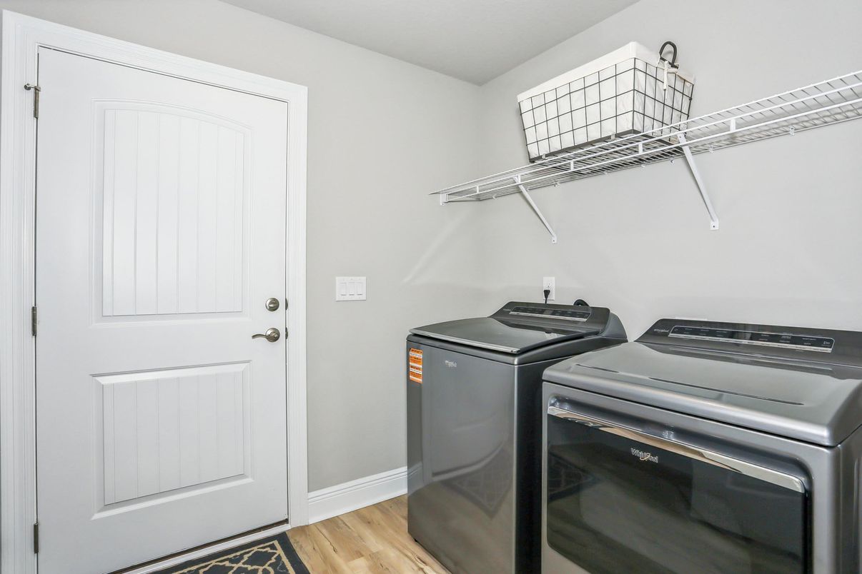 Interior, Washer, Wood Texture Flooring
