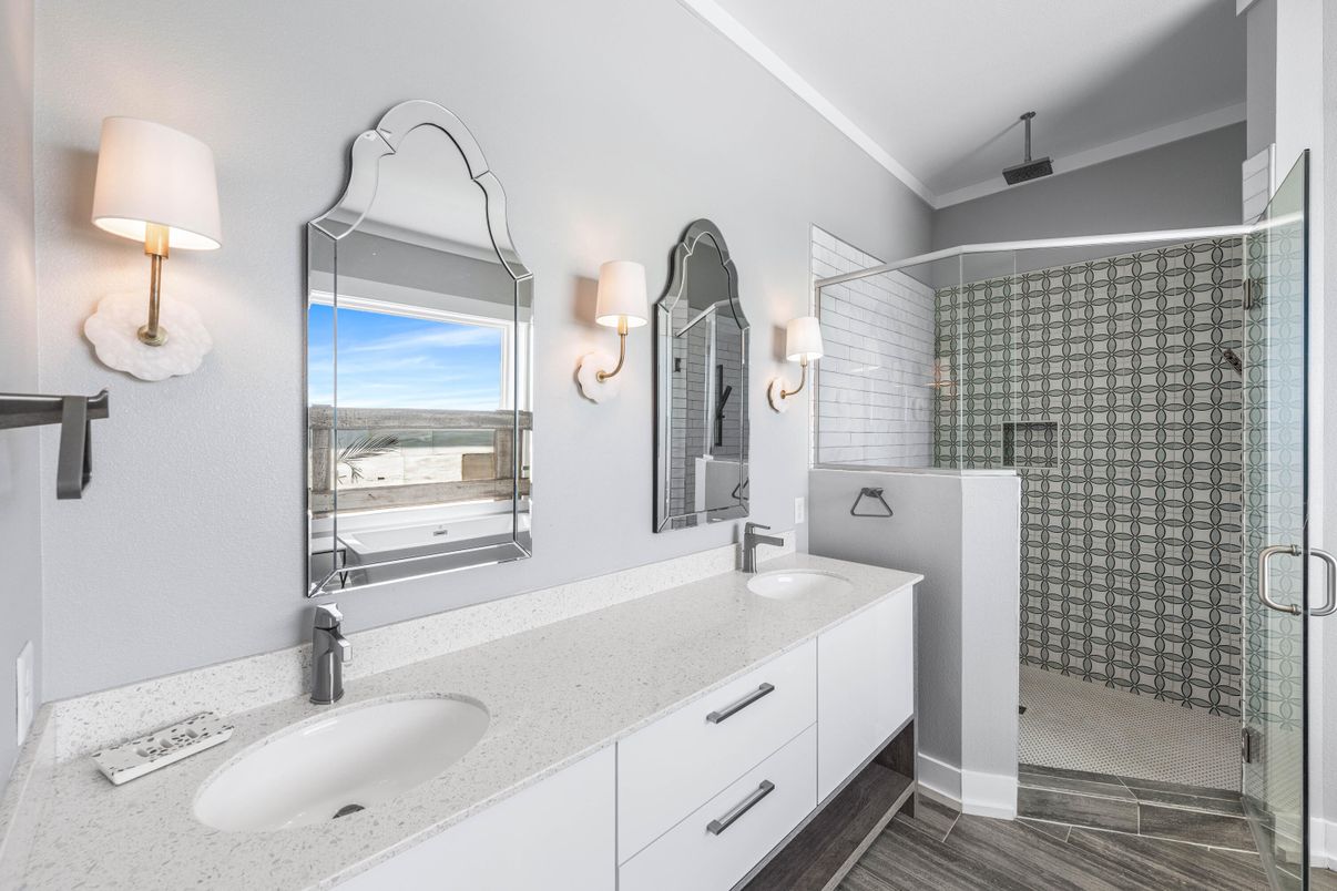 Bathroom, Dual Sink Vanities, Glass Shower, Interior, Water