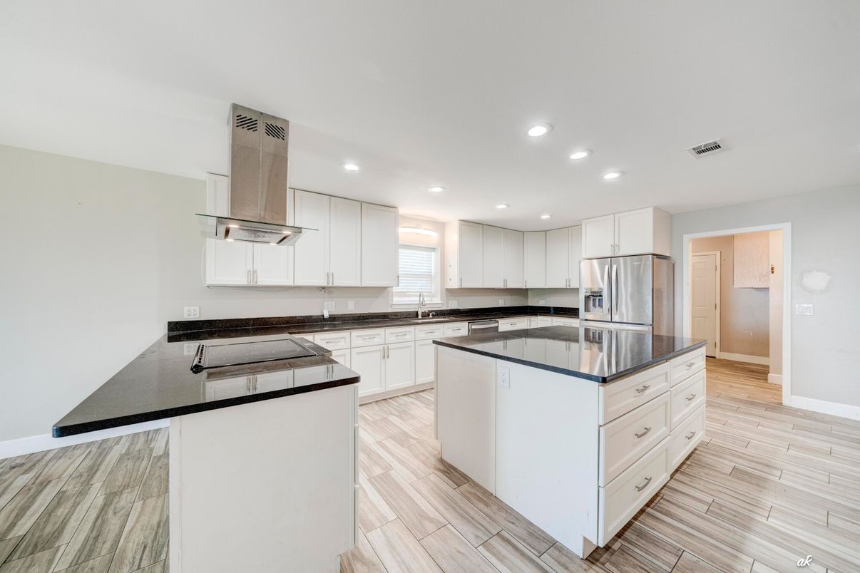 Interior, Kitchen, Recessed Lighting, Wood Texture Flooring