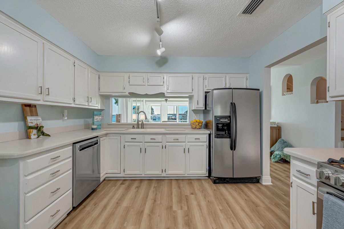 Interior, Kitchen, Stainless Steel Appliances, Wood Texture Flooring