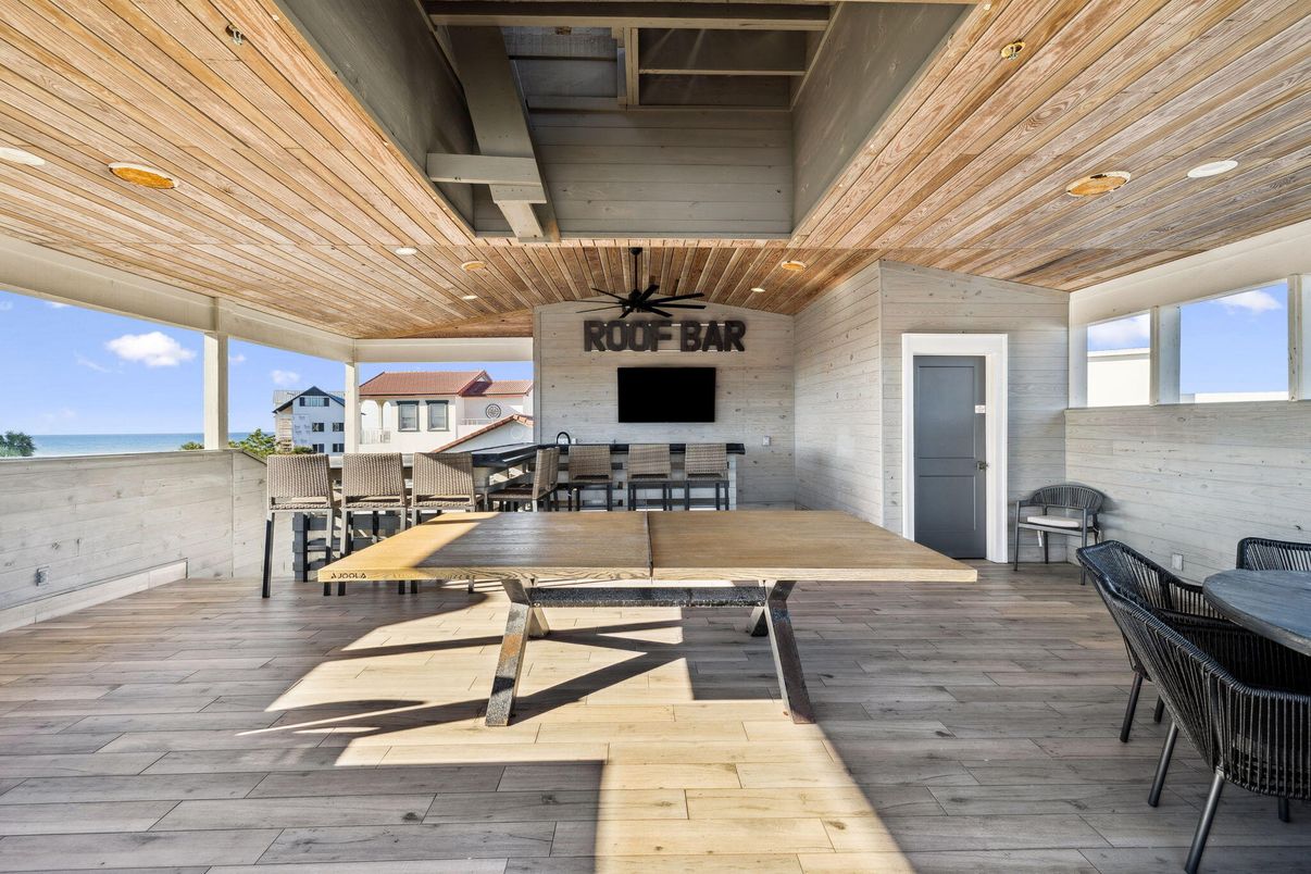 Exterior, Interior, Recessed Lighting, Stone Walls, Water, Wooden Ceilings, Wood Texture Flooring