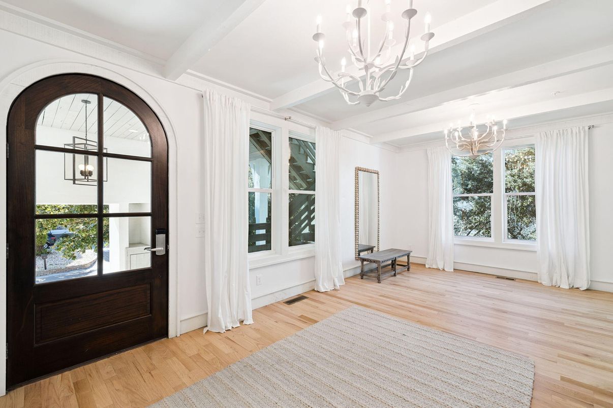 Chandelier, Interior, Wood Texture Flooring