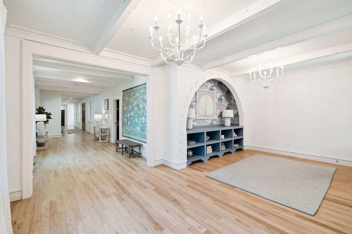 Chandelier, Interior, Recessed Lighting, Wood Texture Flooring