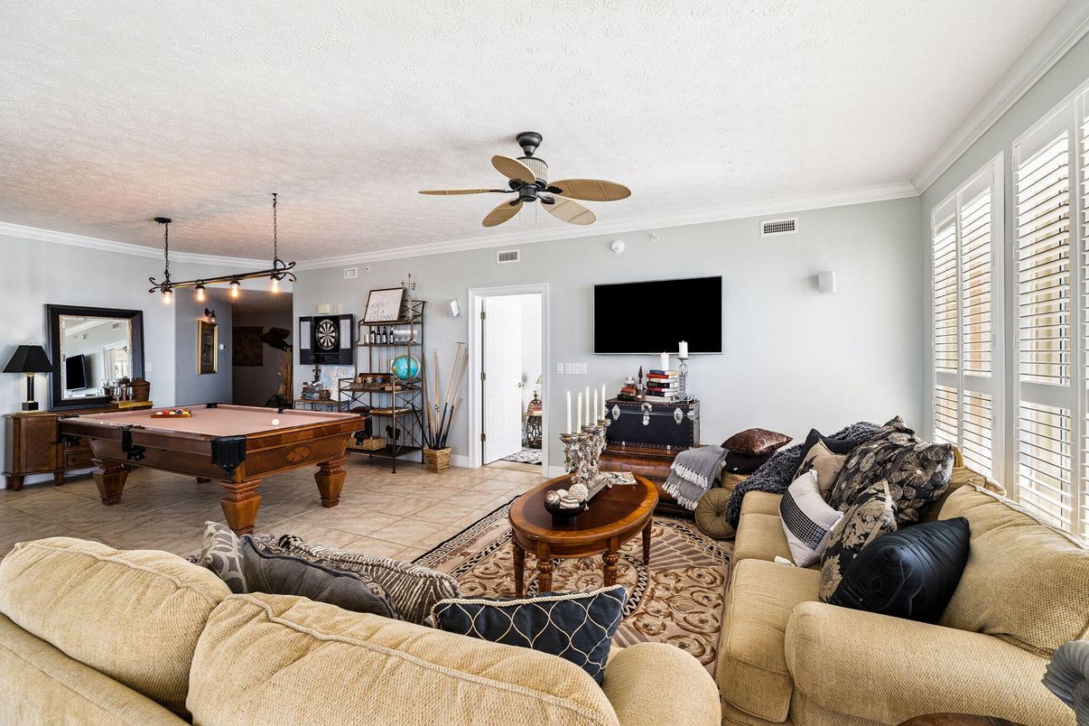 Billiard Table, Game Room, Interior, Living room, Pendant Lights