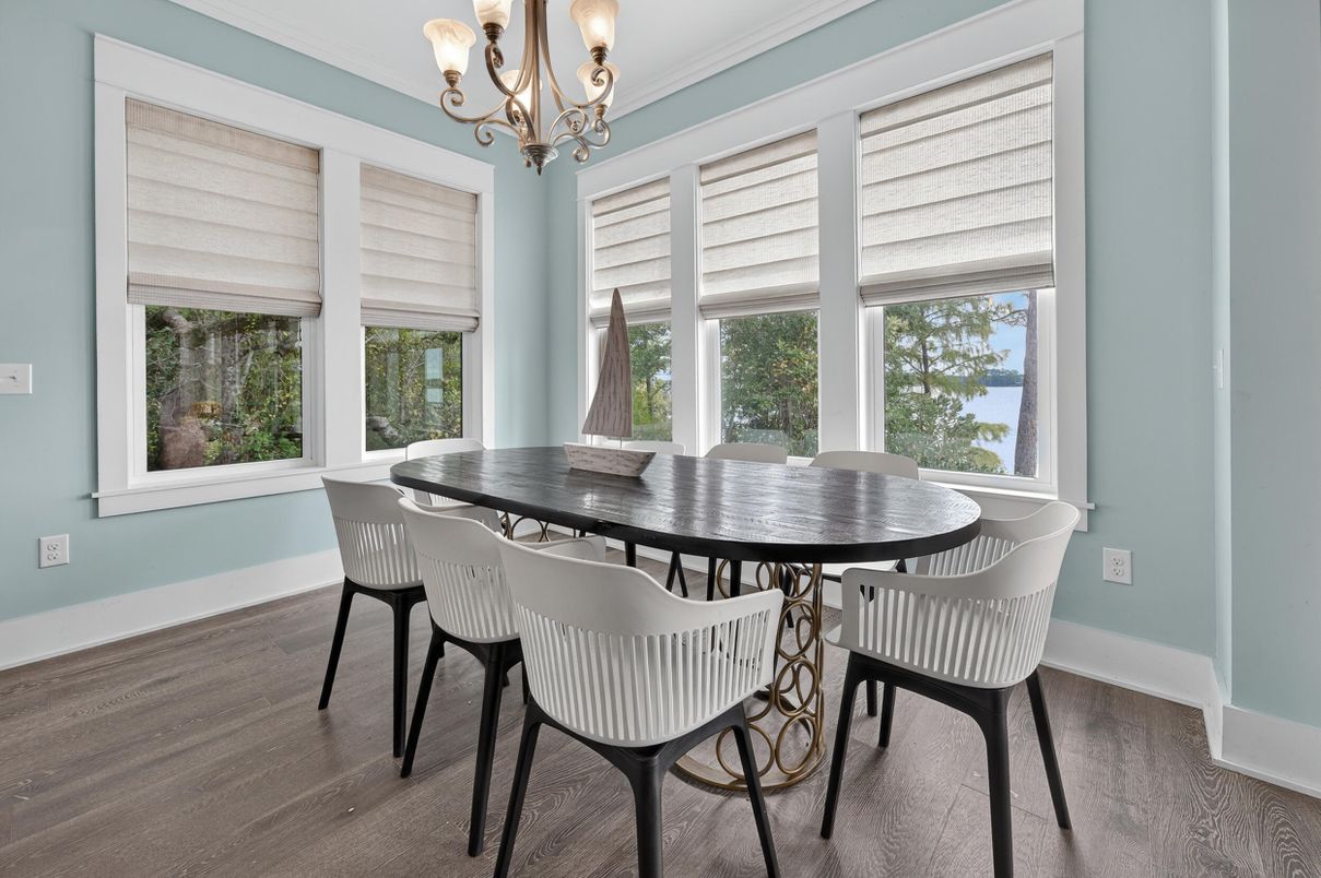 Chandelier, Dining room, Interior, Wood Texture Flooring