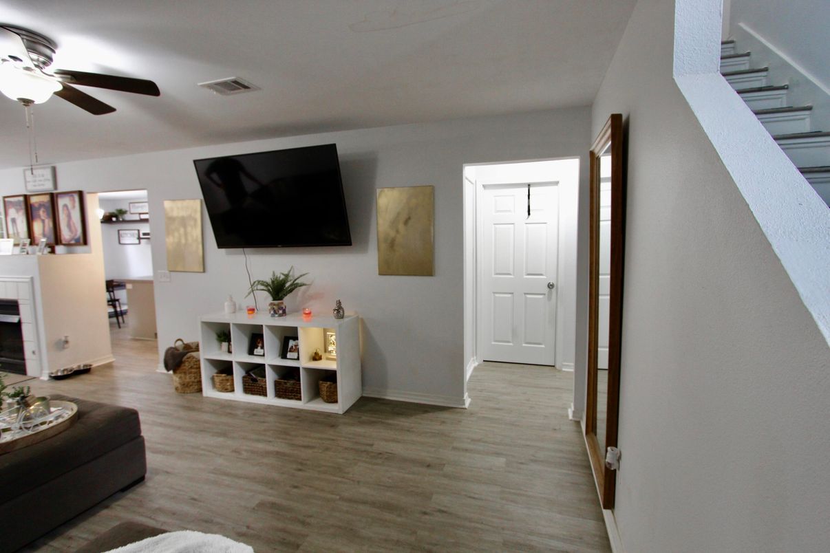 Fireplace, Interior, Wood Texture Flooring