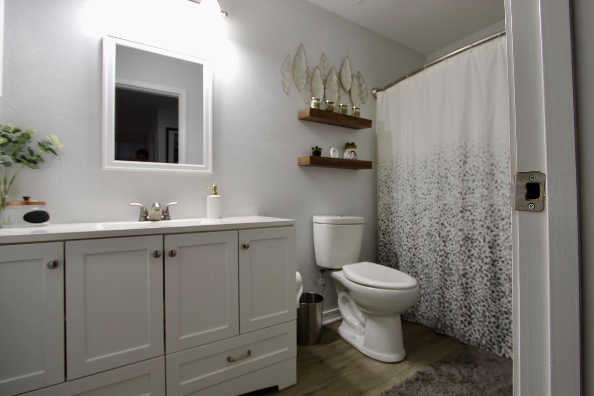 Bathroom, Interior, Wood Texture Flooring