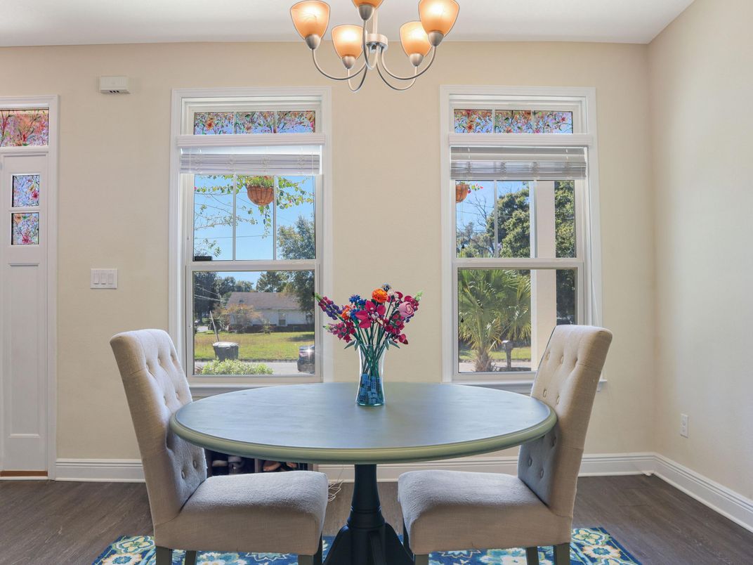 Chandelier, Dining room, Interior, Wood Texture Flooring