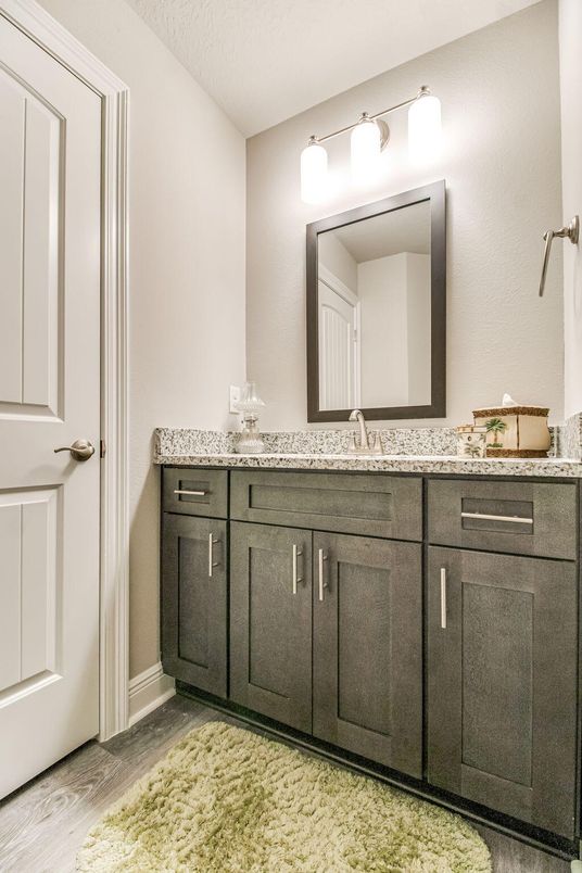 Bathroom, Dual Sink Vanities, Interior, Wood Texture Flooring