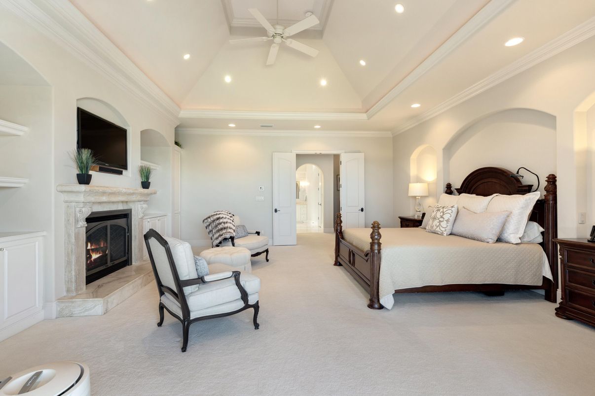 Bedroom, Fireplace, Interior, Recessed Lighting