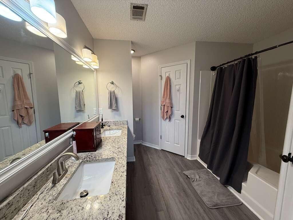 Bathroom, Dual Sink Vanities, Interior, Wood Texture Flooring