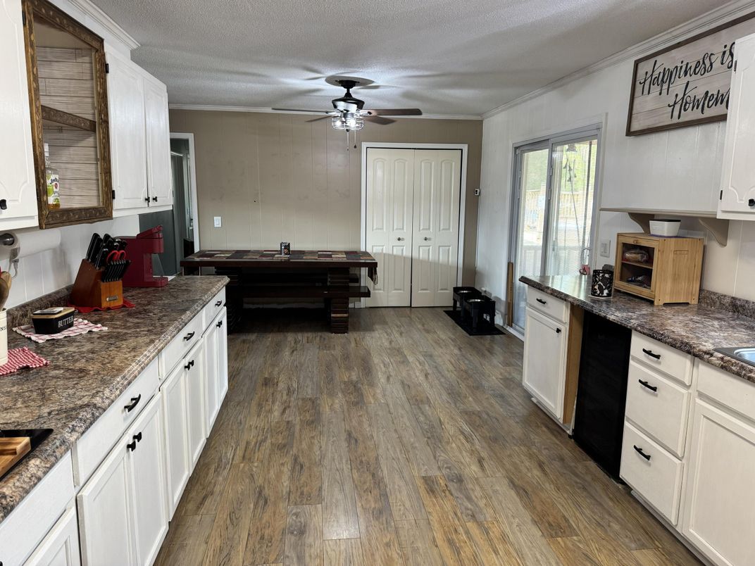 Interior, Kitchen, Wood Texture Flooring