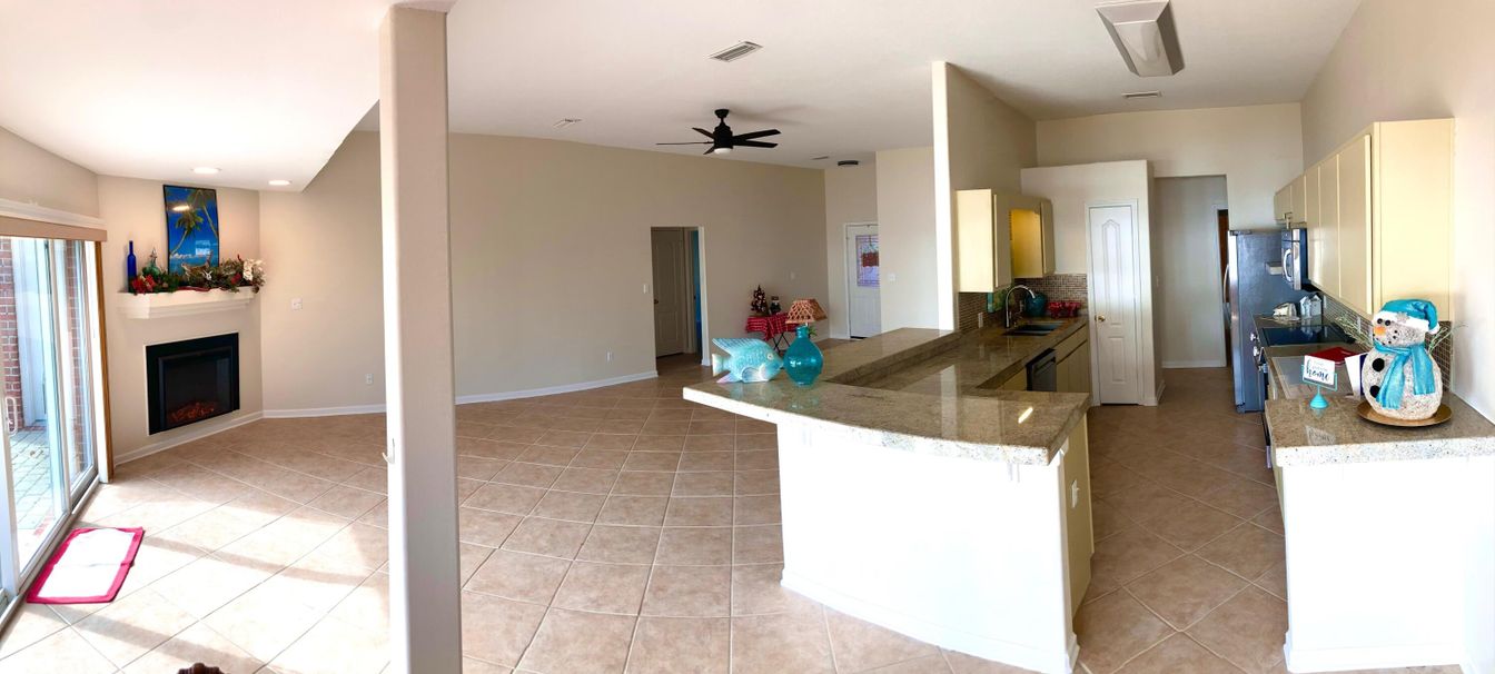 Empty room, Fireplace, Interior, Recessed Lighting