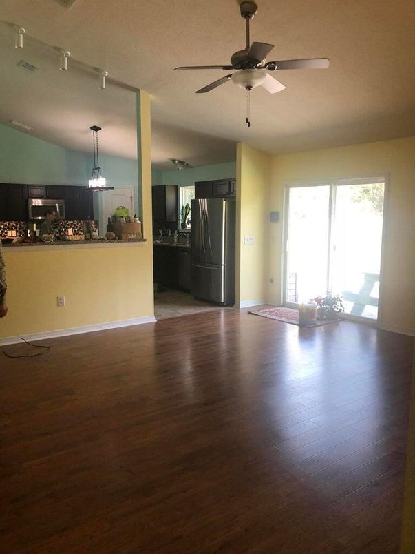 Interior, Kitchen, Pendant Lights, Wood Texture Flooring
