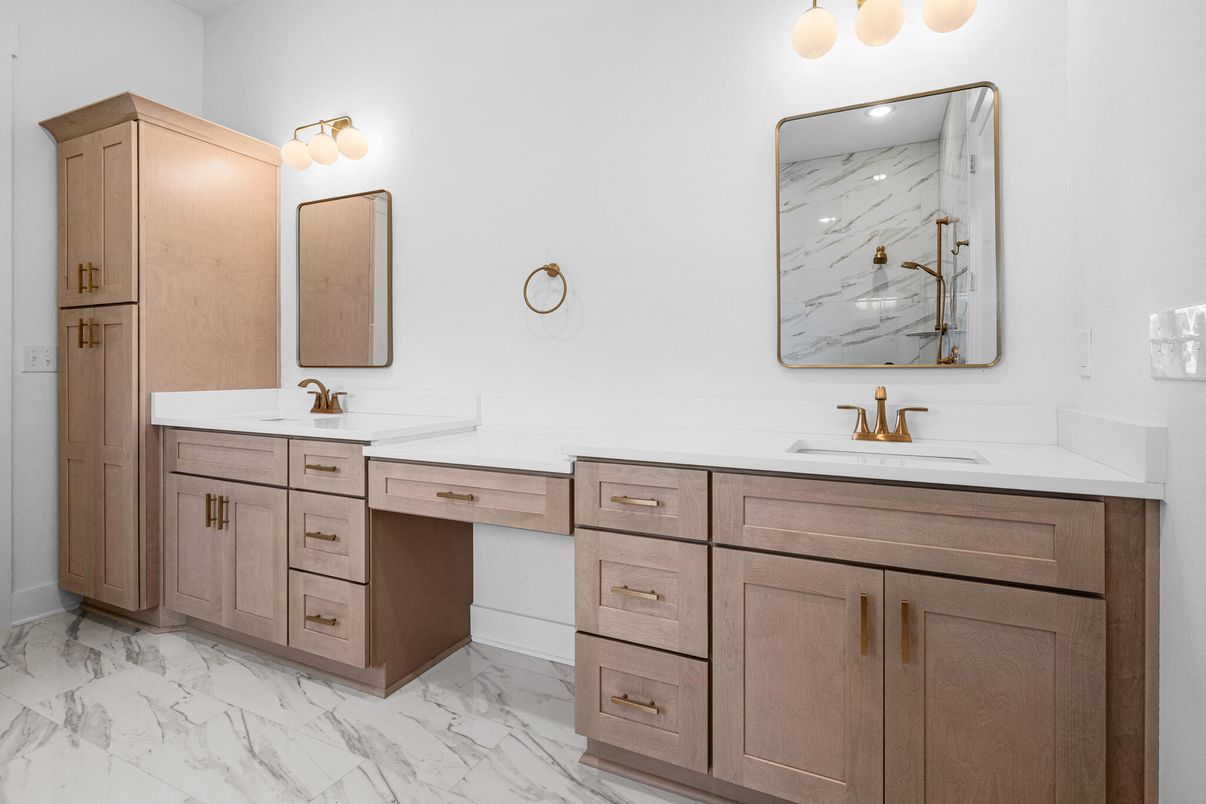 Bathroom, Dual Sink Vanities, Interior, Marble, Marble Walls